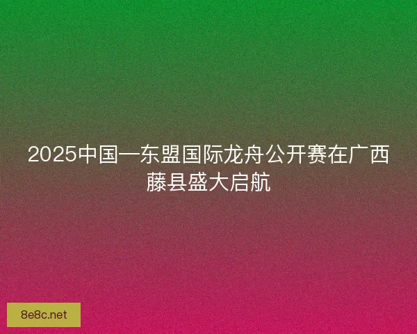 2025中国—东盟国际龙舟公开赛在广西藤县盛大启航