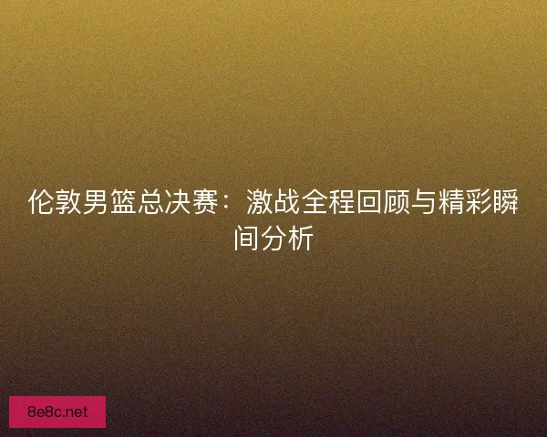 伦敦男篮总决赛：激战全程回顾与精彩瞬间分析